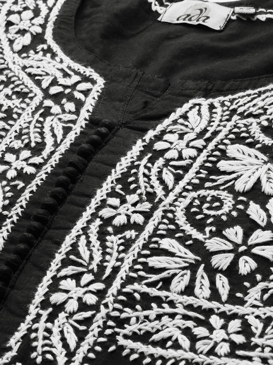 Black-Cotton-Lucknow-Chikan-Kurta
