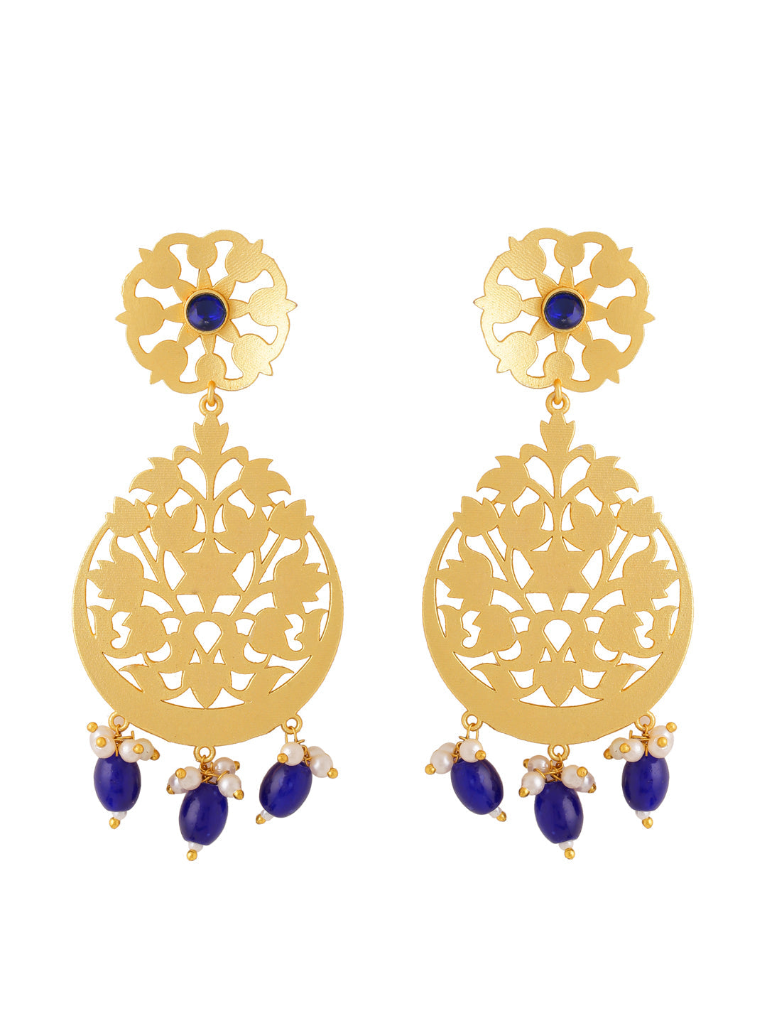 Blue-Gold-Matte-Brass-Drop-&-Danglers