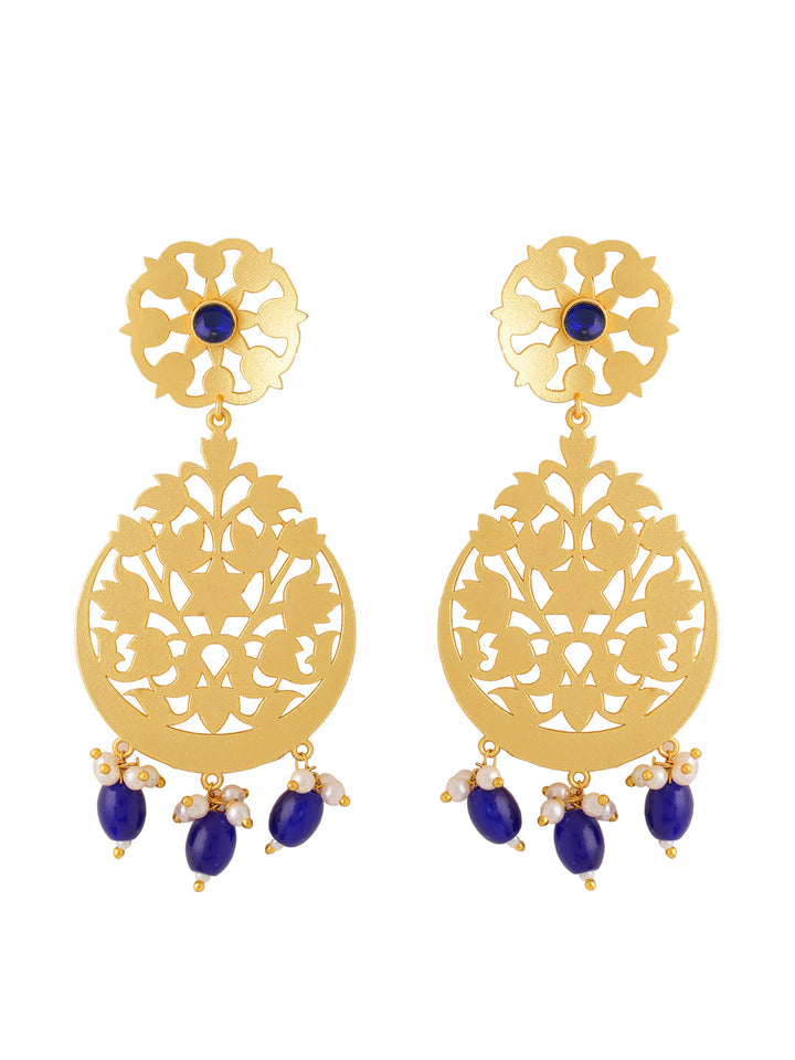 Blue-Gold-Matte-Brass-Drop-&-Danglers
