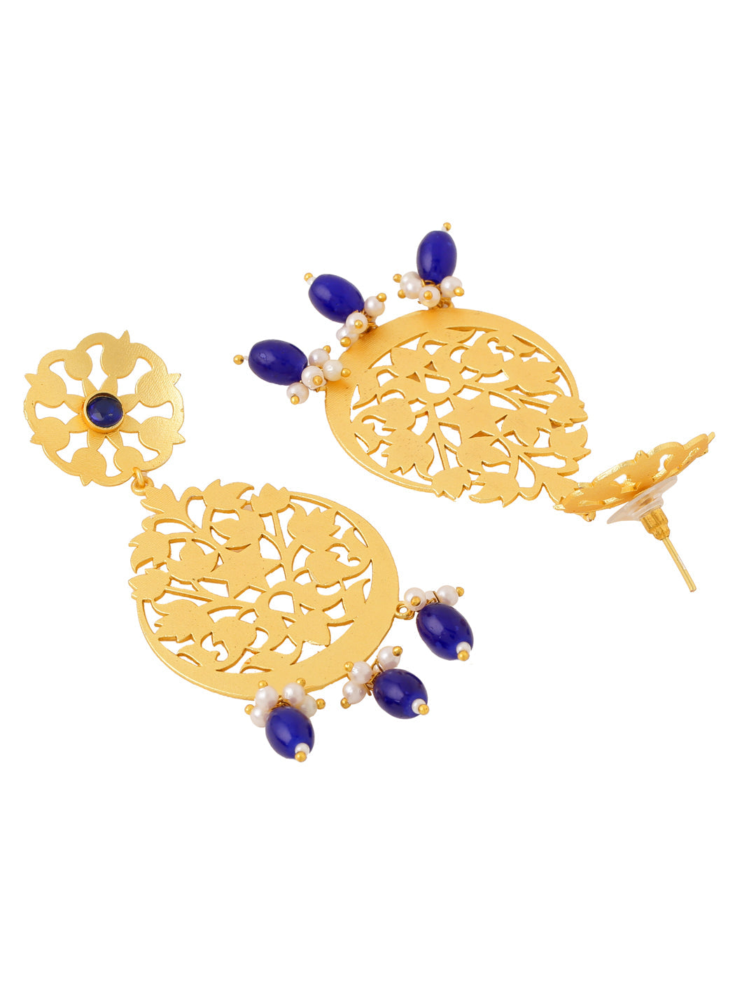 Blue-Gold-Matte-Brass-Drop-&-Danglers