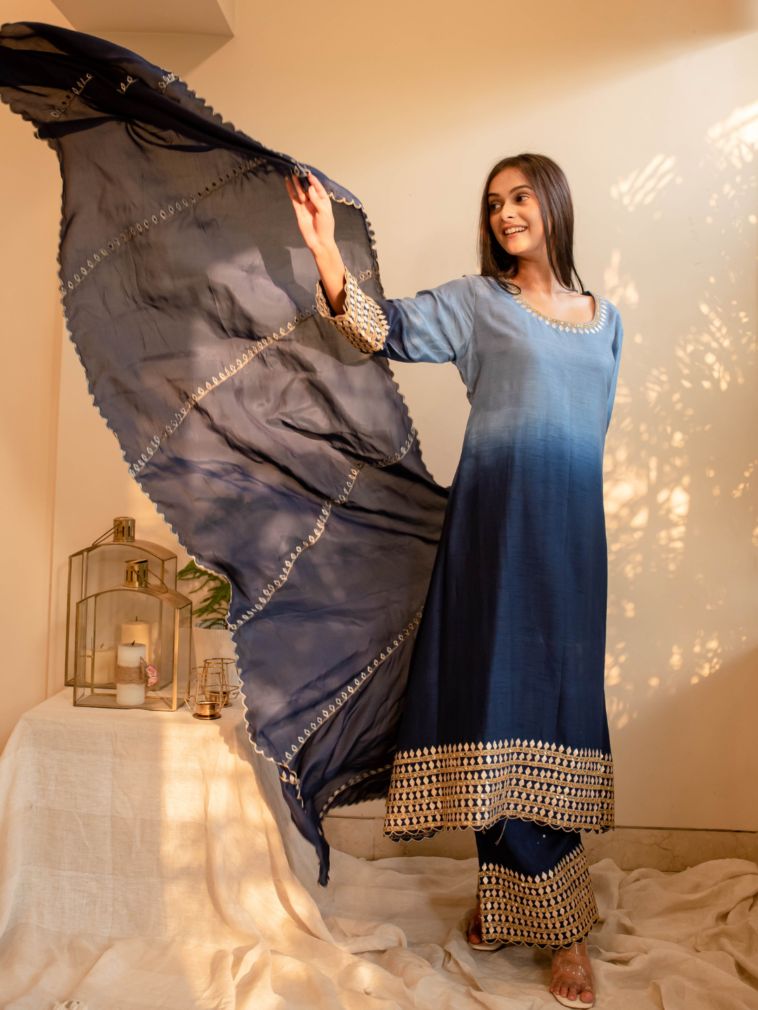 Blue-Ombre-Silk-Kurta-Set-with-Gota-Patti-&-Zari-Work
