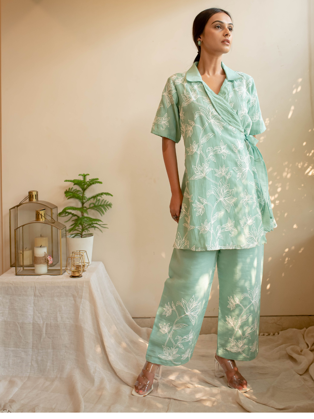 Blue-&-White-Silk-Thread-Embroidered-Angrakha-Co-ord-Set