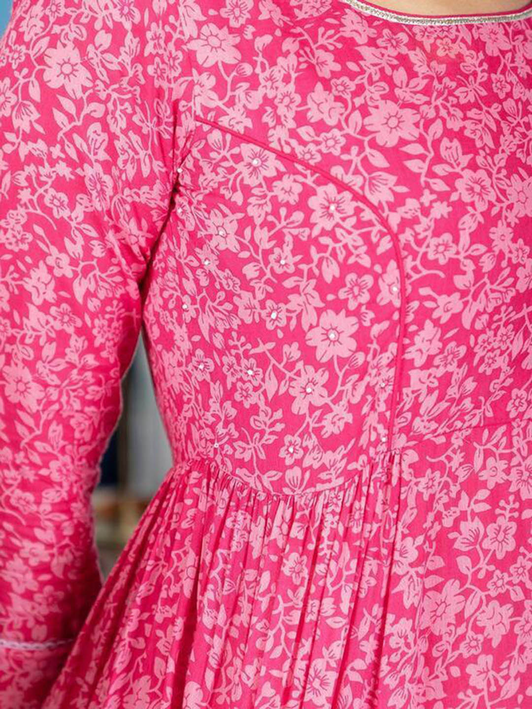 Moh-Pink-Side-Gather'S-Anarkali-(Set-Of-3)