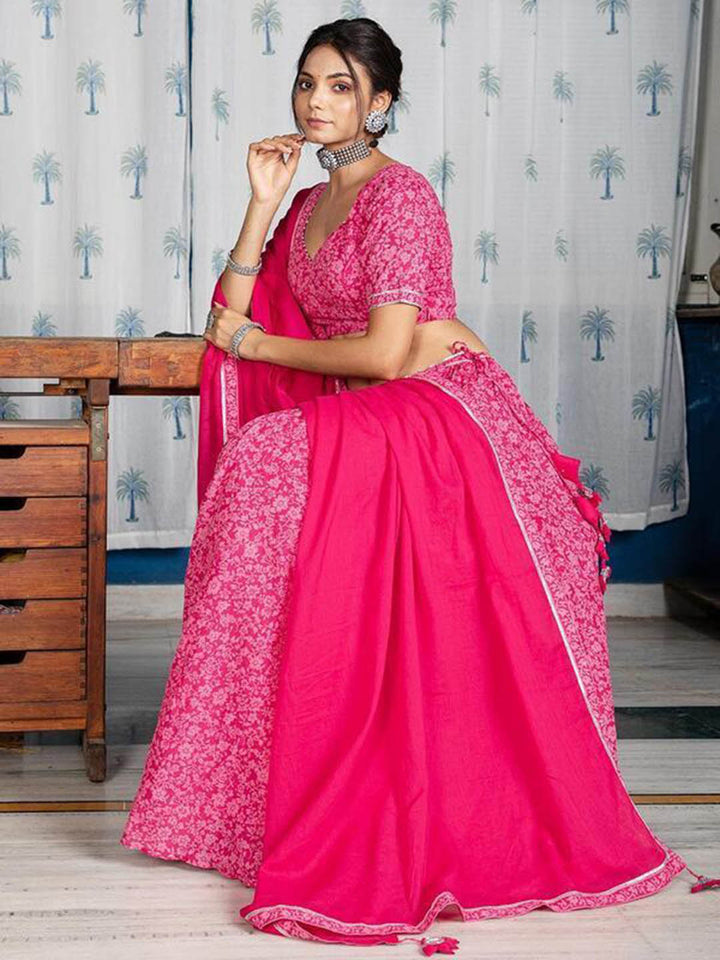 Moh-Pink-Skirt-And-Top-(Set-Of-3)