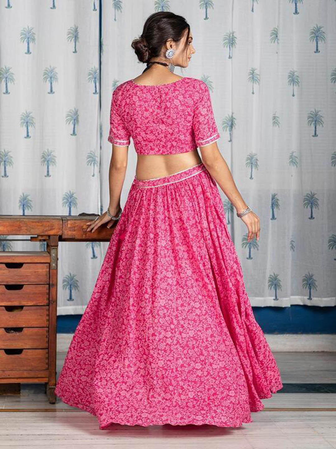 Moh-Pink-Skirt-And-Top-(Set-Of-3)