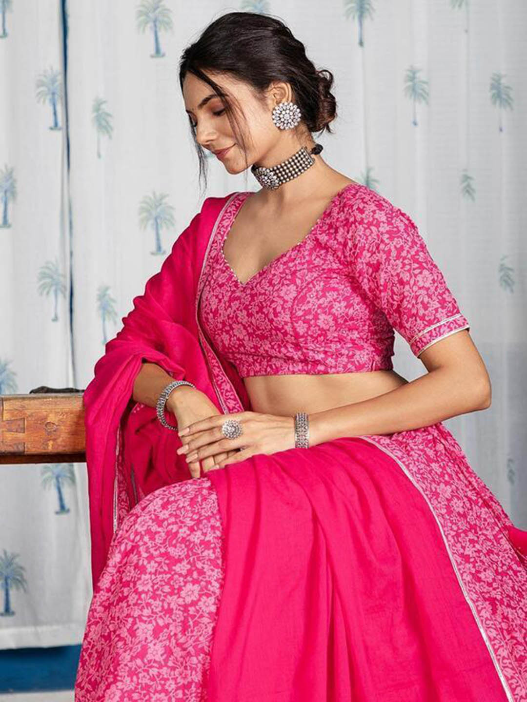 Moh-Pink-Skirt-And-Top-(Set-Of-3)