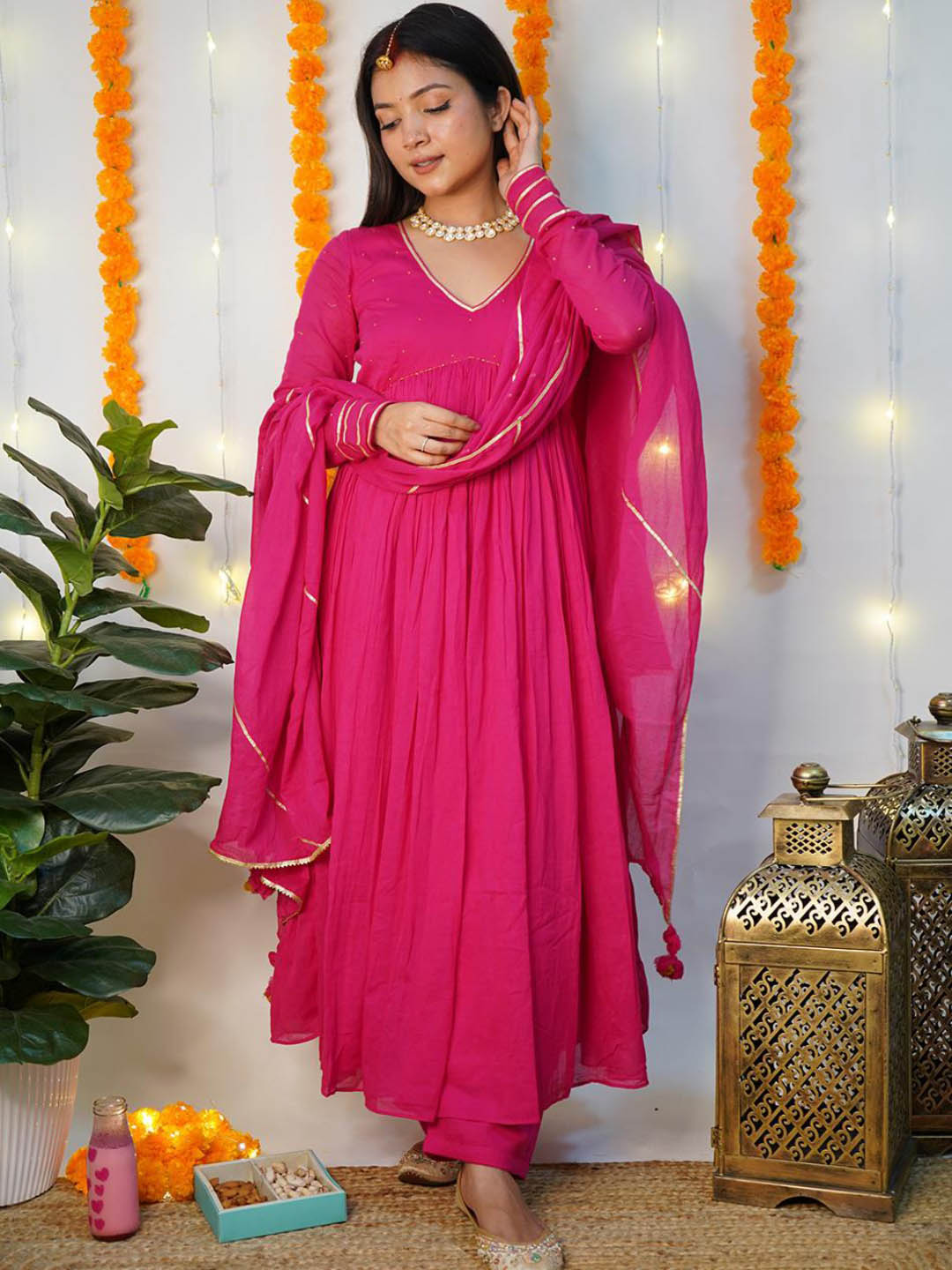 Rani-Gathered-Anarkali-Set-(Set-Of-3)