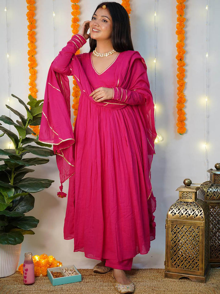 Rani-Gathered-Anarkali-Set-(Set-Of-3)
