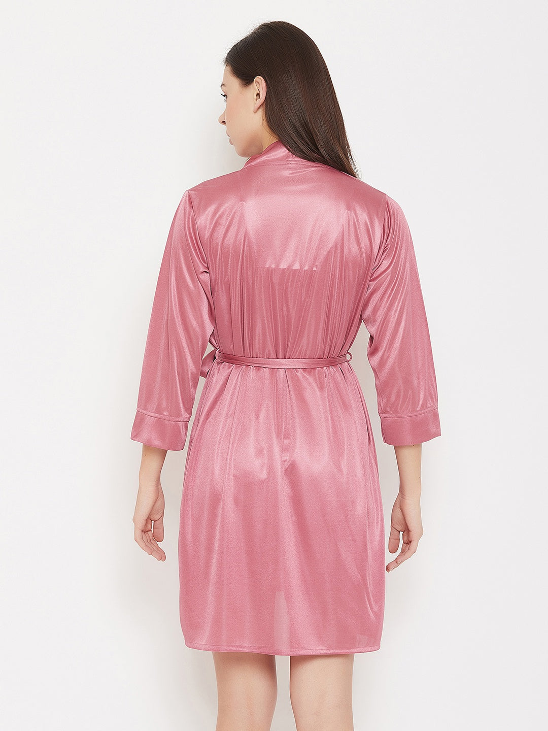 Chic Basic Babydoll & Robe In Peach