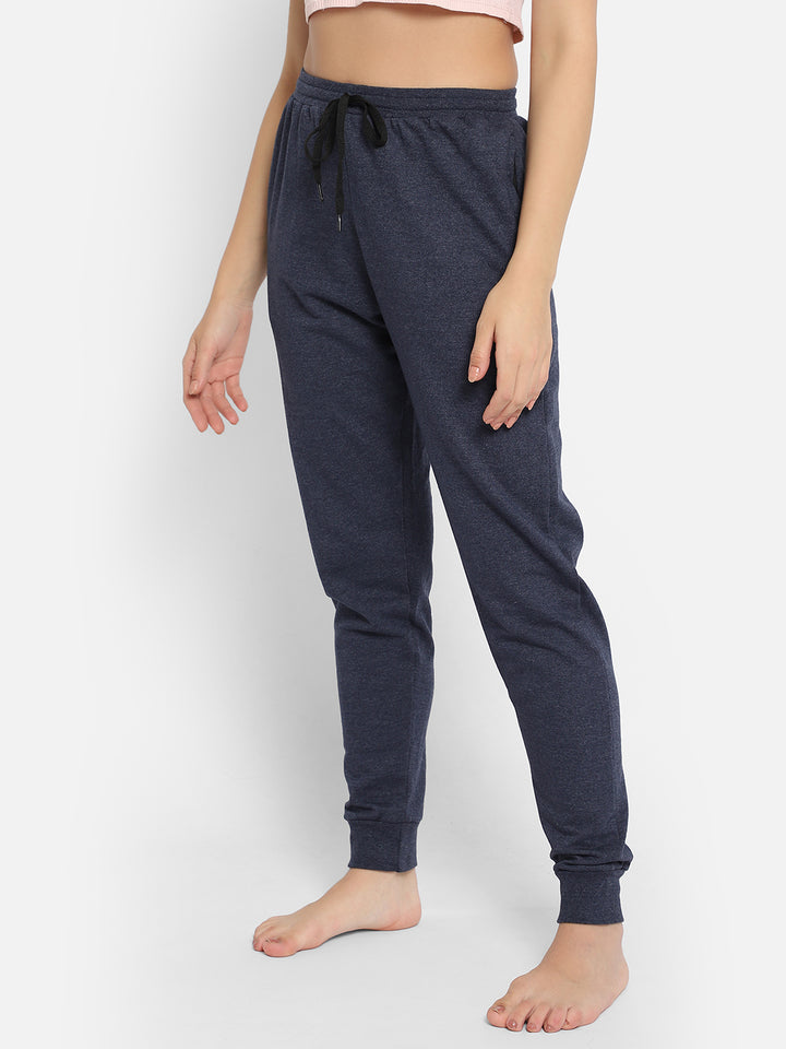 Chic Basic Cuffed Joggers In Navy