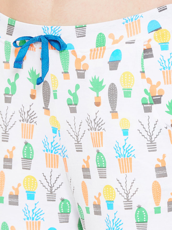 Cool Cactus Top & Capri Set In White