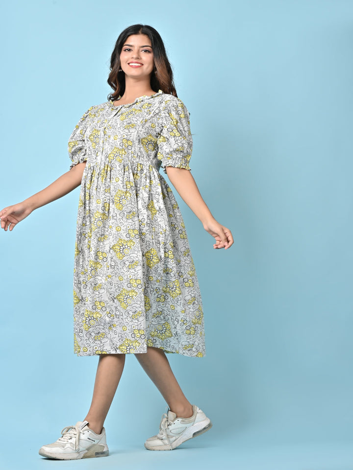 Corn & Grey Baby Dress