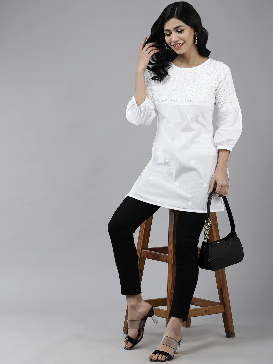 Cotton-Embroidered-Handloom-Kurti-In-White