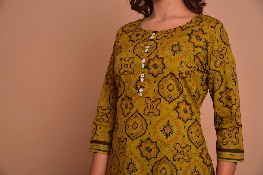 Ochre Yellow Kurta Pant Pair