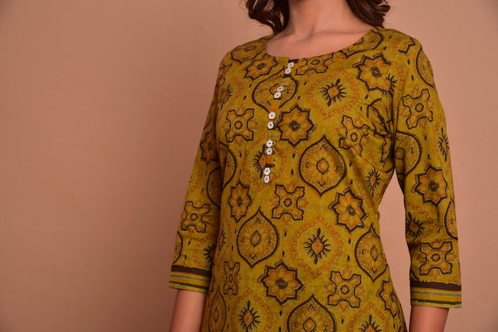 Ochre Yellow Kurta Pant Pair