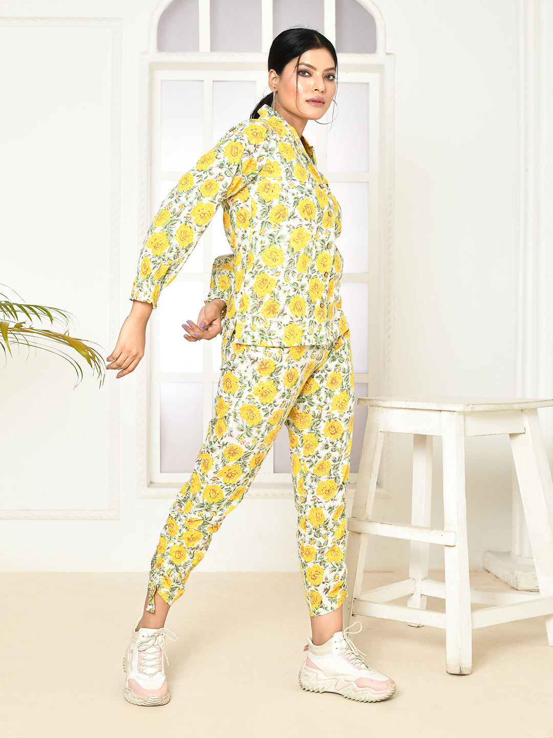 ZERESOUQ-Elaura-Cotton-Hand-Printed-Lapel-Collared-Co-Ord-Set