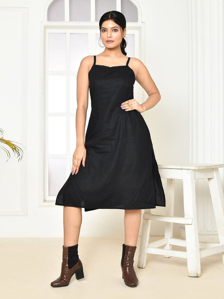 ZERESOUQ-Erica-The-Little-Black-Handloom-Cotton-Striped-Dress