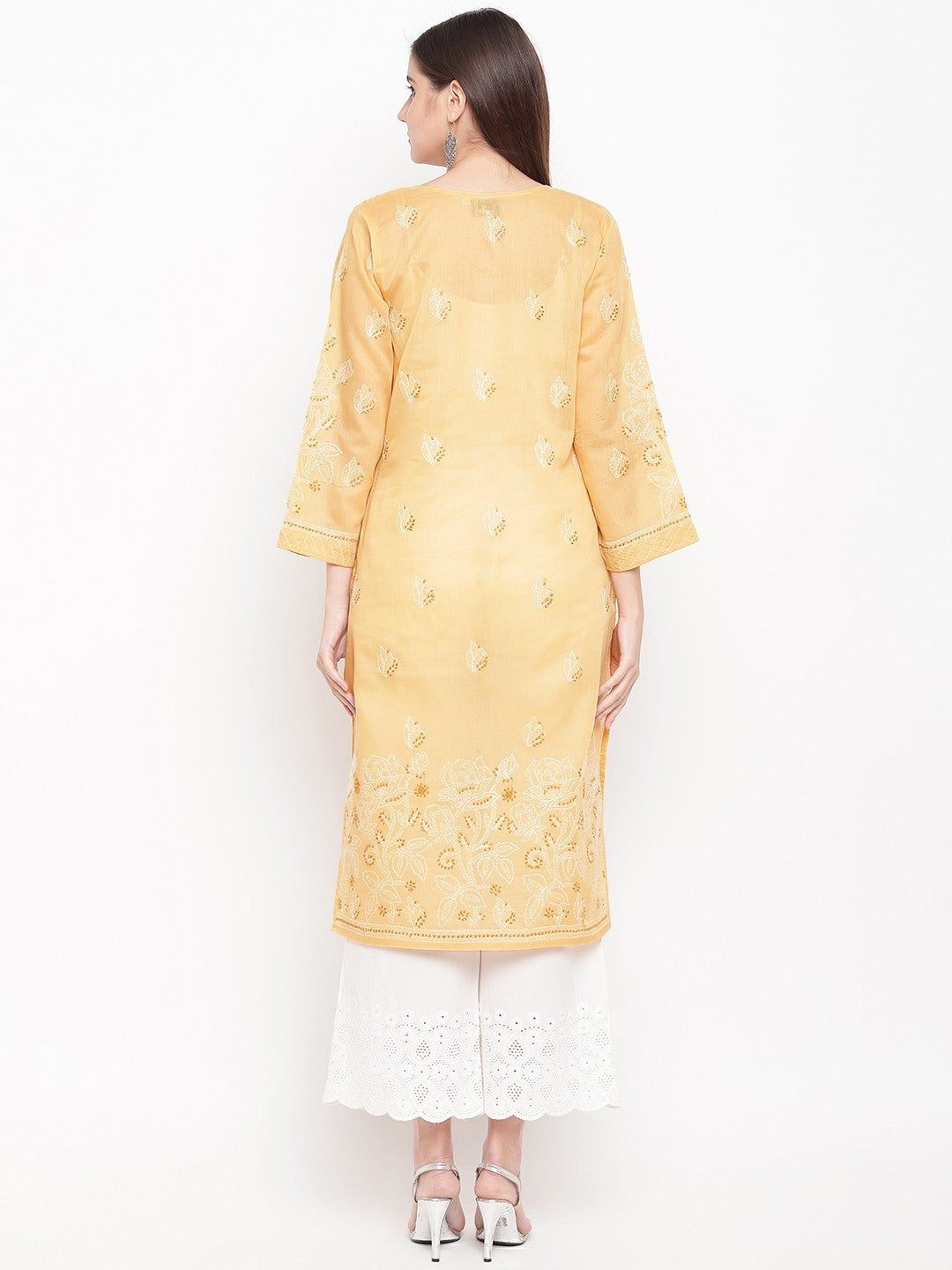 Fawn-Cotton-Lucknow-Chikan-Kurta