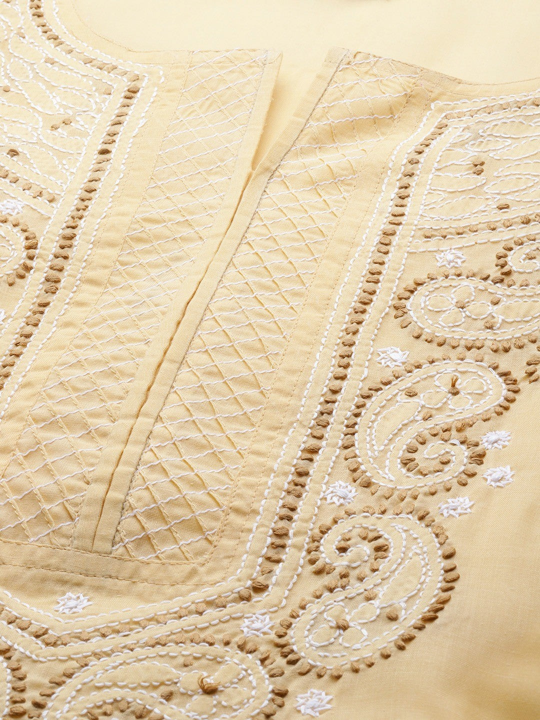 Fawn-Cotton-Lucknow-Chikan-Kurta