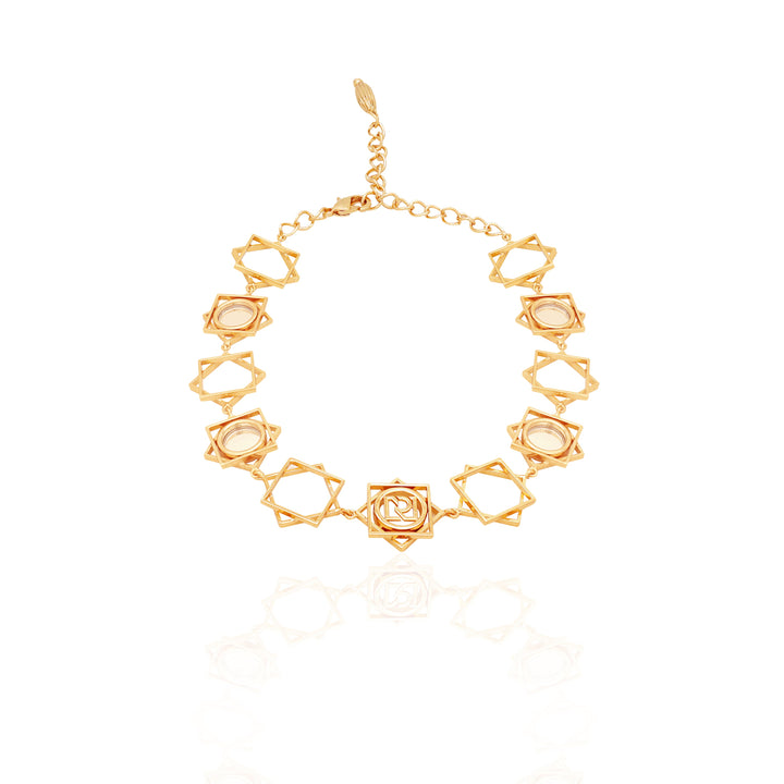 Floret Mirrored Gold Finished Choker