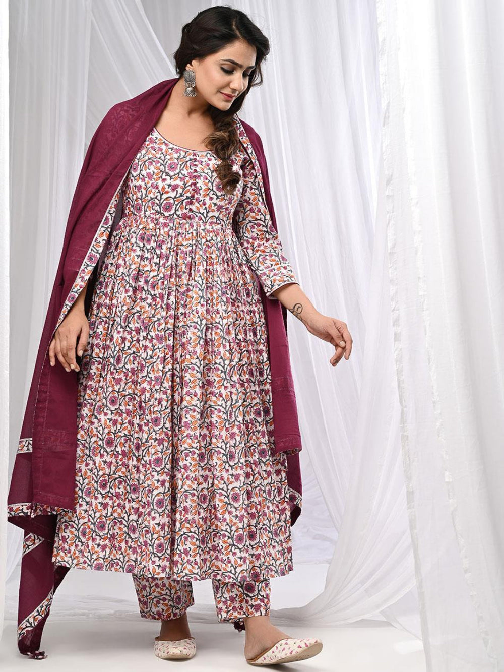 Fulwari-Anarkali-Kurta-Set-With-Dupatta