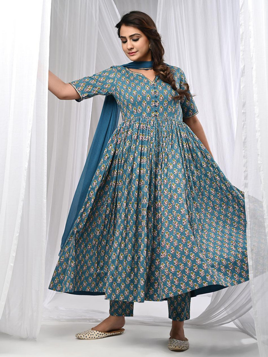 Fulwari-Blue-Anarkali-Kurta-Set-With-Dupatta