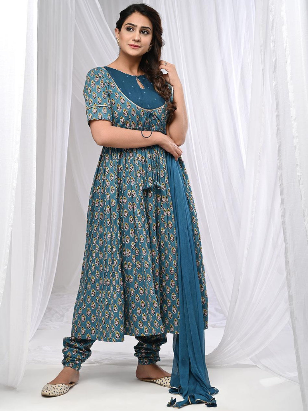 Fulwari-Blue-Anarkali-Kurta-Set-With-Dupatta