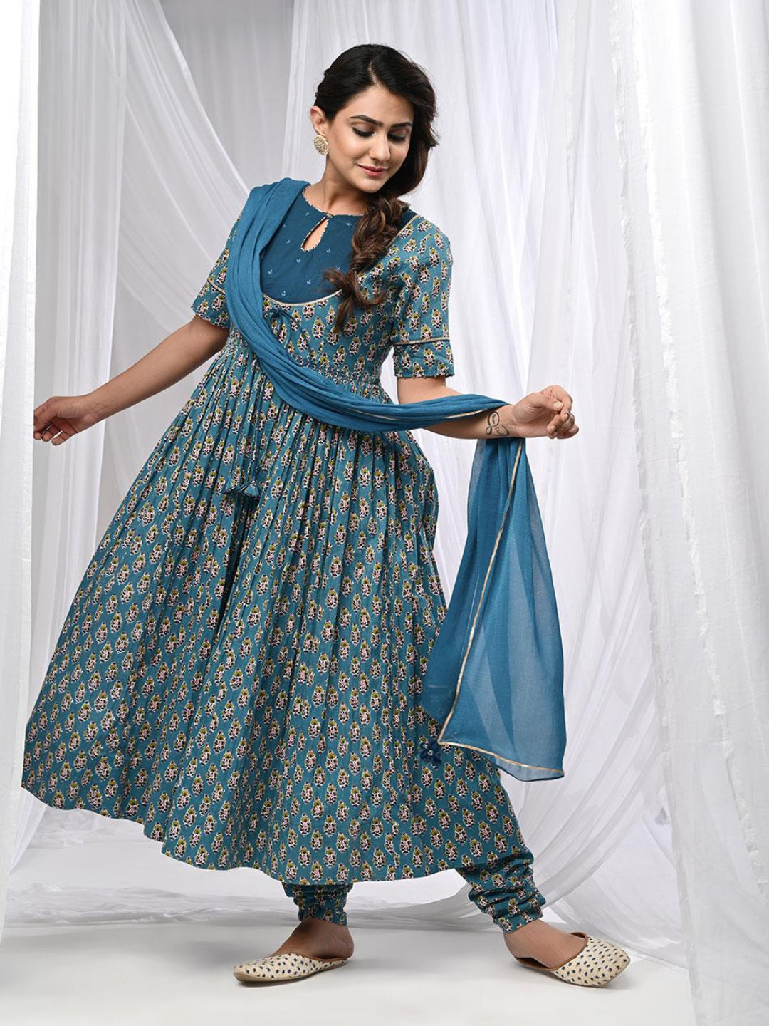 Fulwari-Blue-Anarkali-Kurta-Set-With-Dupatta