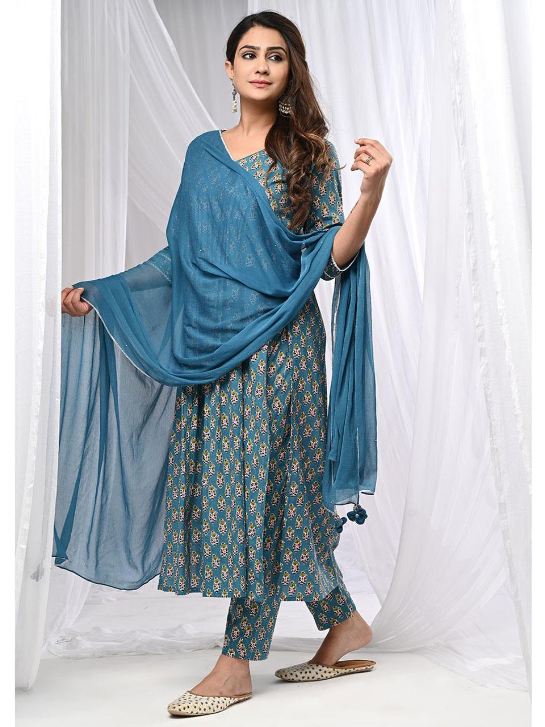 Fulwari-Blue-Cross-Kurta-Set-With-Dupatta