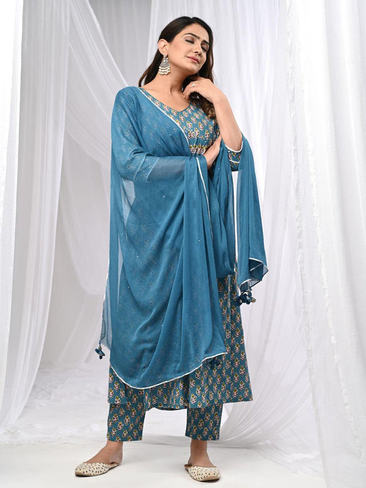 Fulwari-Blue-Cross-Kurta-Set-With-Dupatta