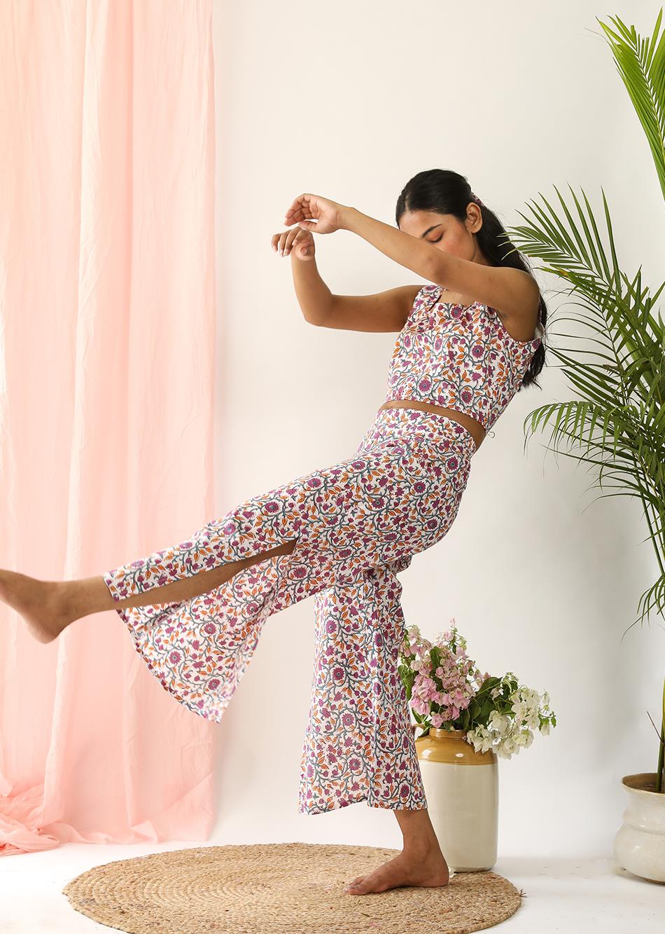 Mauve Floral Print Garland Co-Ord Set
