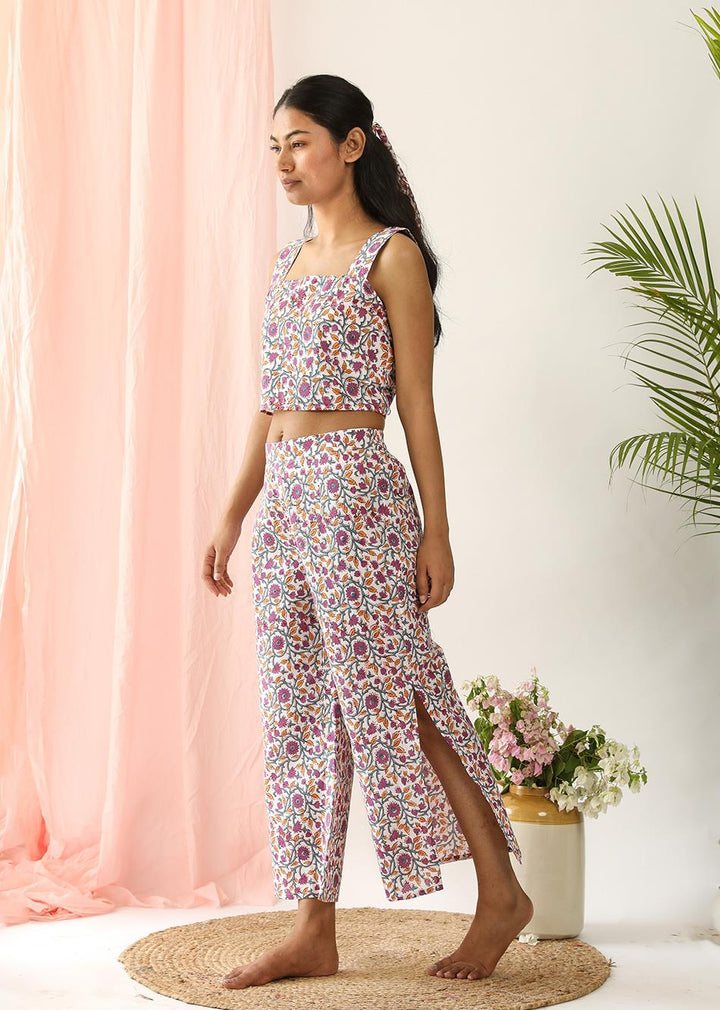 Mauve Floral Print Garland Co-Ord Set