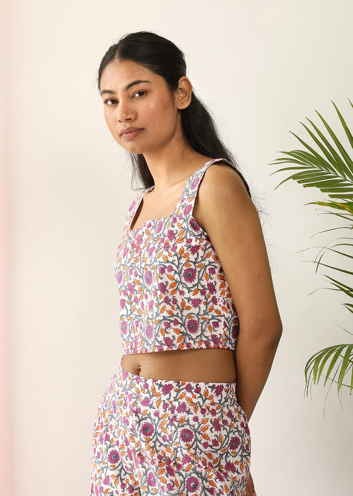 Mauve Floral Print Garland Co-Ord Set