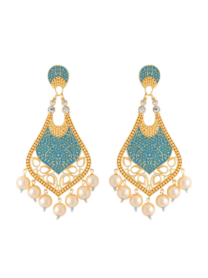 Green-Gold-Matte-Brass-Drop-&-Danglers