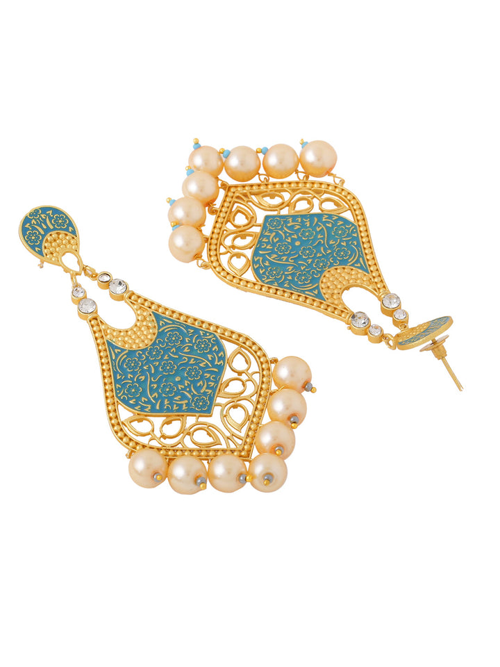 Green-Gold-Matte-Brass-Drop-&-Danglers
