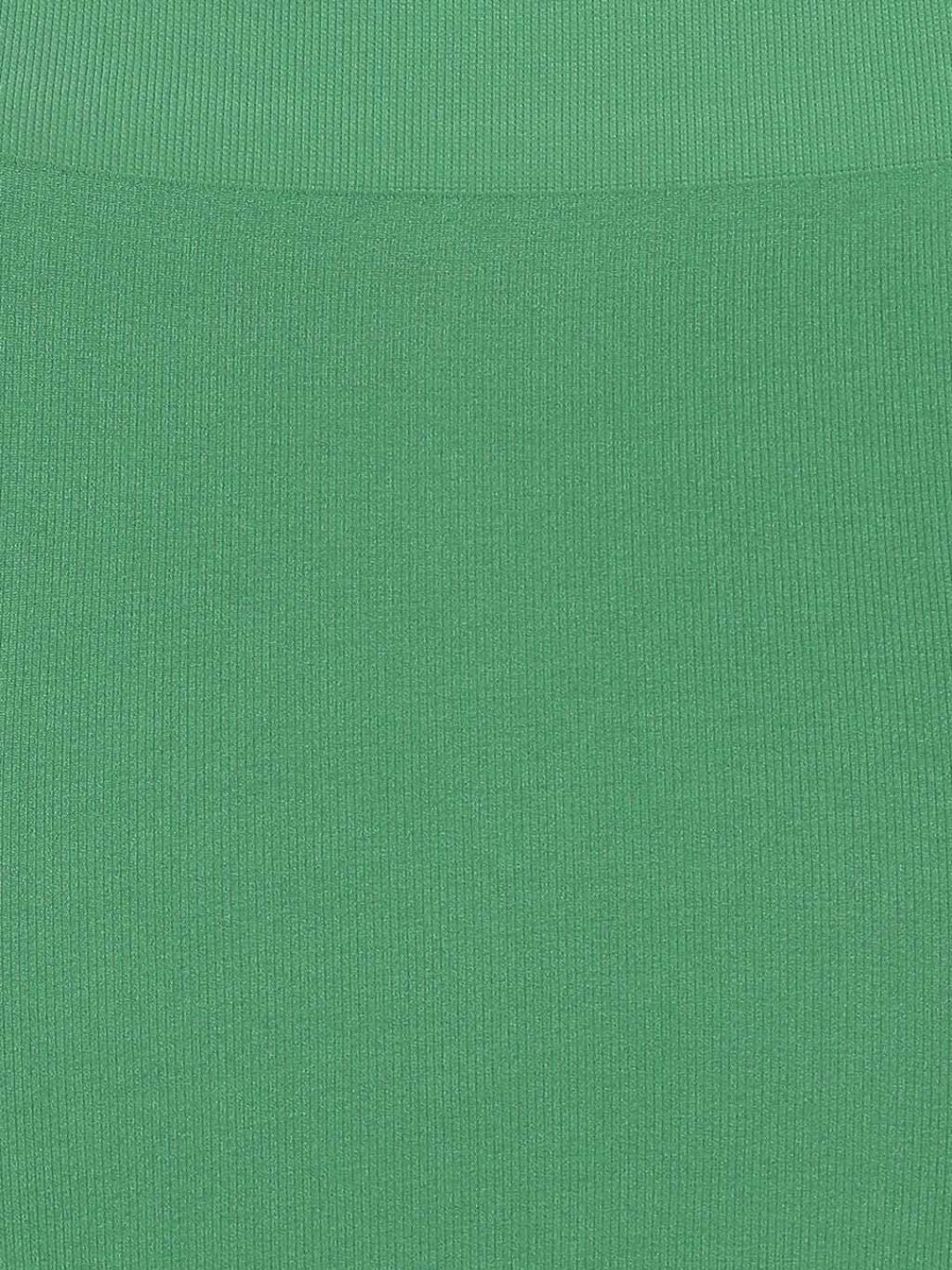 Green Nylon Spandex Side Slit Saree Shapewear