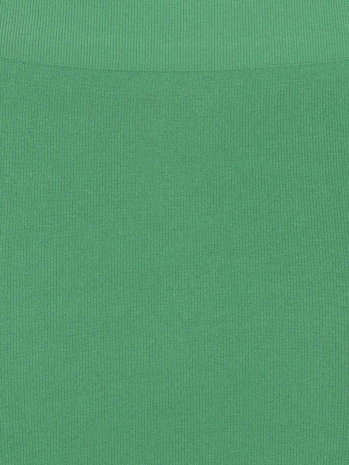 Green Nylon Spandex Side Slit Saree Shapewear