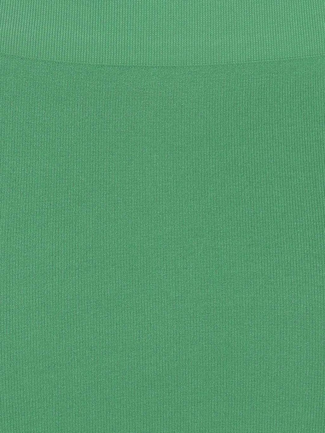 Green Nylon Spandex Side Slit Saree Shapewear