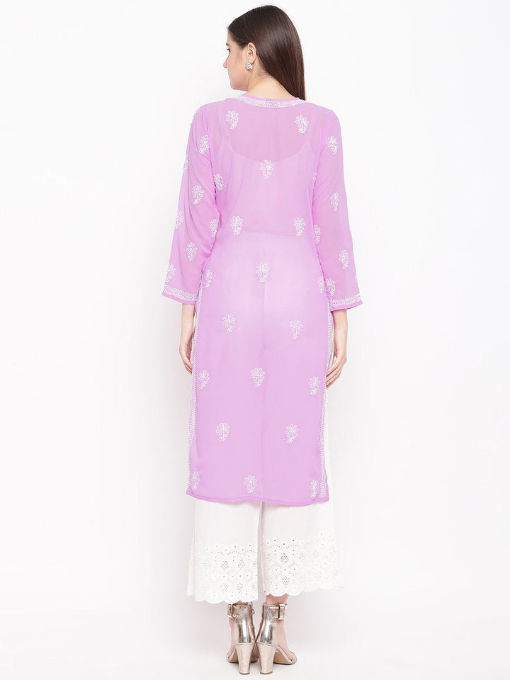 Hand-Embroidered-Lavender-Chikankari-Kurta