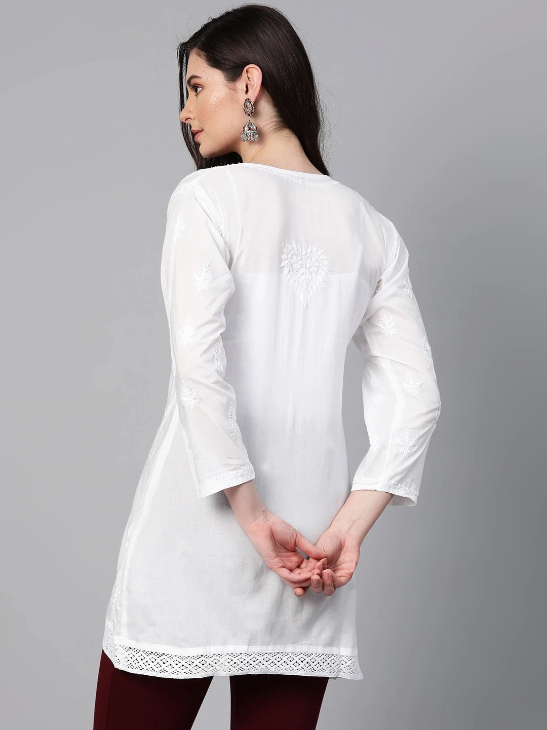 Hand-Embroidered-White-Chikan-Top