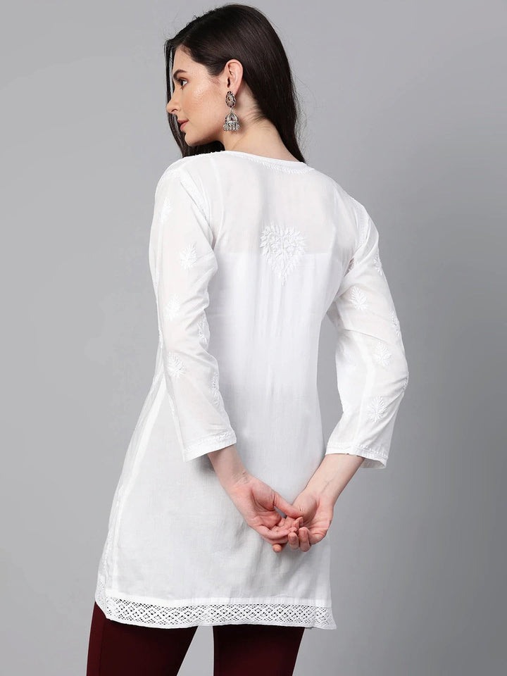 Hand-Embroidered-White-Chikan-Top