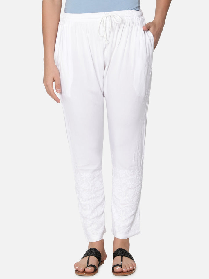 Hand-Embroidered-White-Cotton-Palazzo