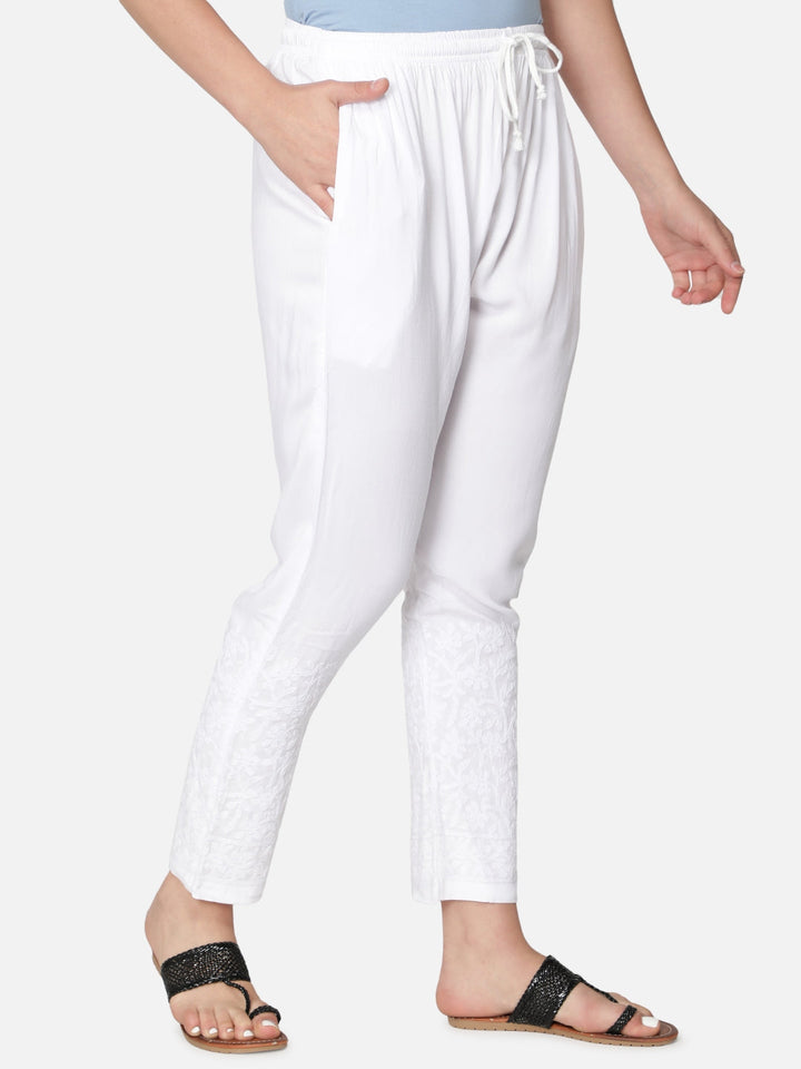 Hand-Embroidered-White-Cotton-Palazzo