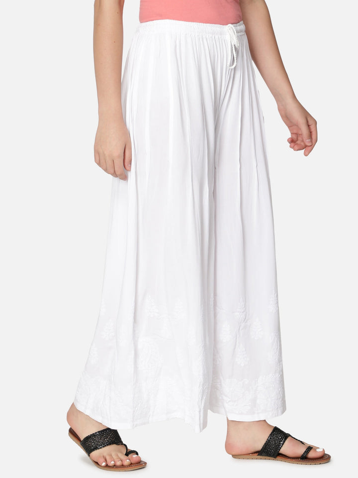 Hand-Embroidered-White-Cotton-Shararas