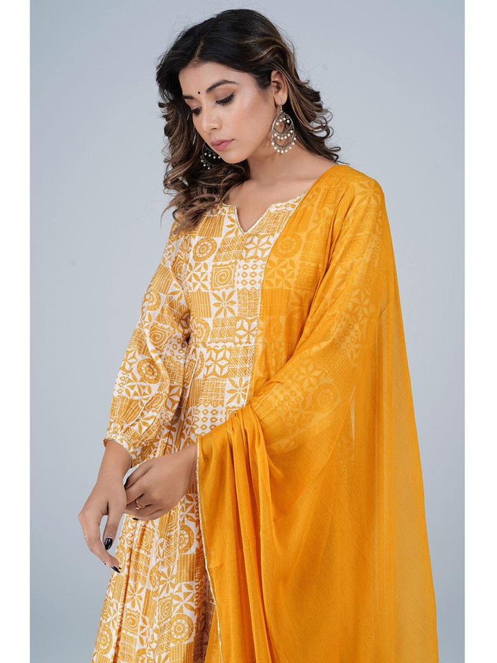 Honey Silk Gathered Anarkali 3-Piece Kurta Set