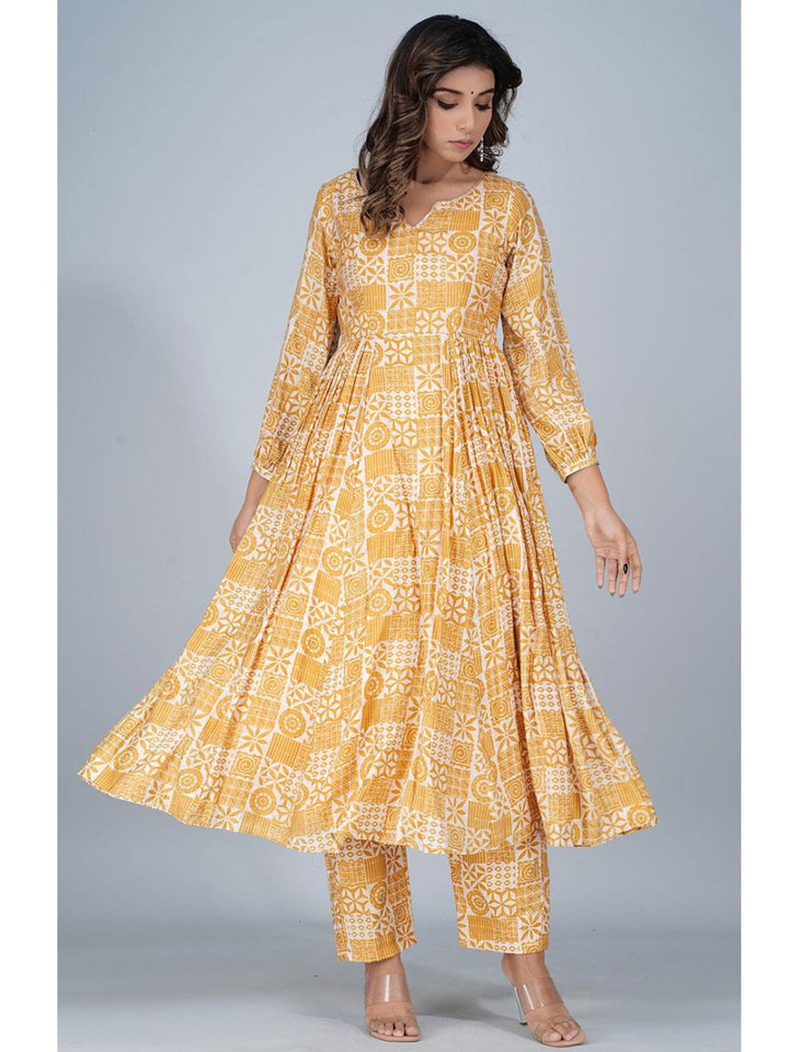 Honey Silk Gathered Anarkali 3-Piece Kurta Set
