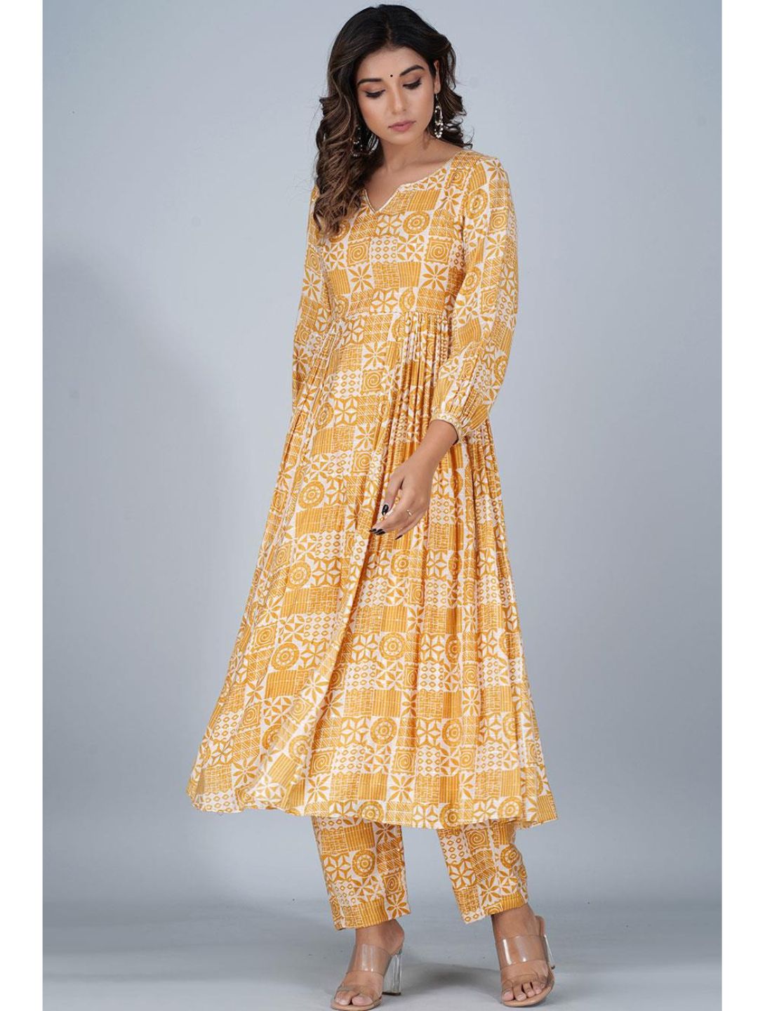 Honey Silk Gathered Anarkali 3-Piece Kurta Set