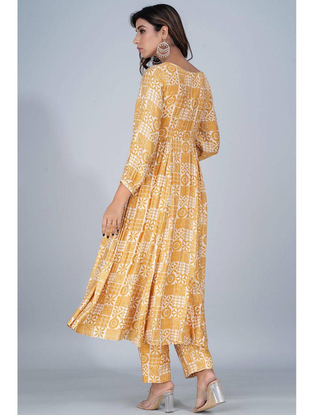 Honey Silk Gathered Anarkali 3-Piece Kurta Set