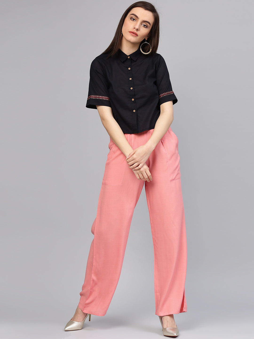 Buy Pink Palazzo Pants for Women Online in India - Indya