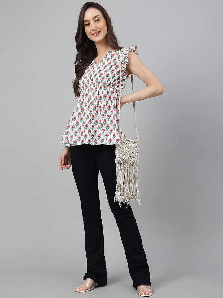 ZERESOUQ-White-Cotton-Floral-Printed-Flirty-Sleeve-Top